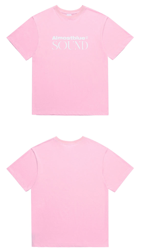 オルモストブルー(Almost Blue) ALMOSTBLUE SOUND LOGO T-SHIRT - LIGHT PINK