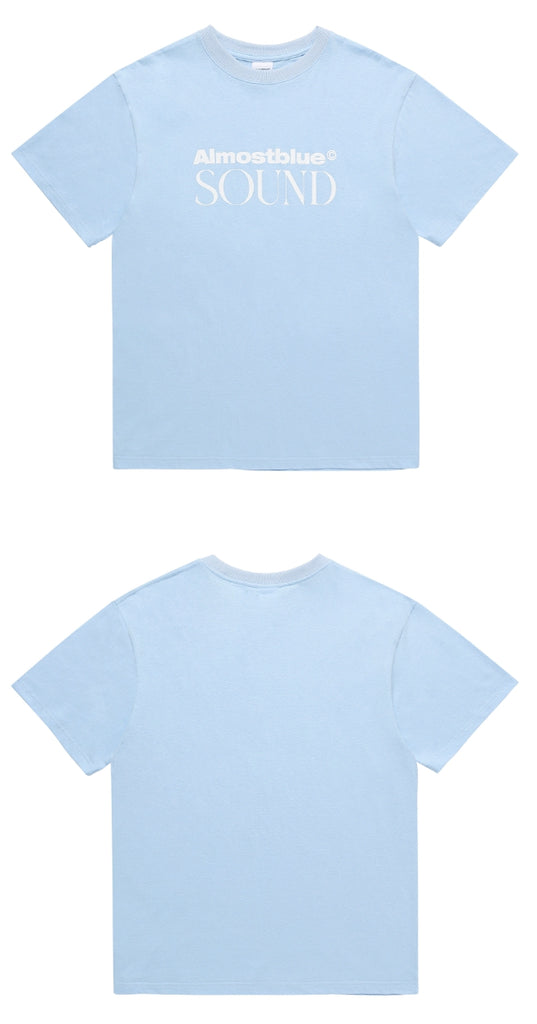 オルモストブルー(Almost Blue) ALMOSTBLUE SOUND LOGO T-SHIRT - LIGHT BLUE