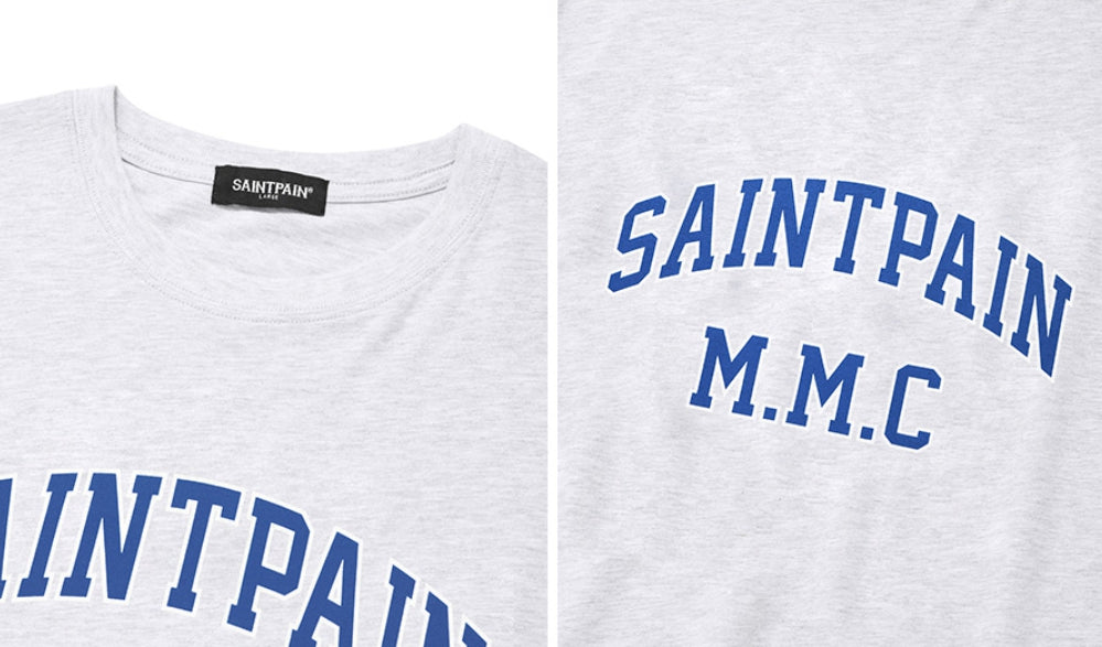 セイントペイン(SAINTPAIN) SP SAINT ARCH LOGO T SHIRTS-ASH MELANGE