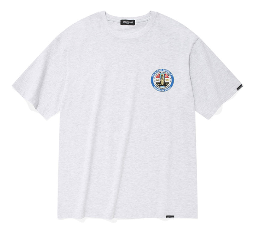 セイントペイン(SAINTPAIN) SP BENEDICT LOGO T SHIRTS-ASH MELANGE
