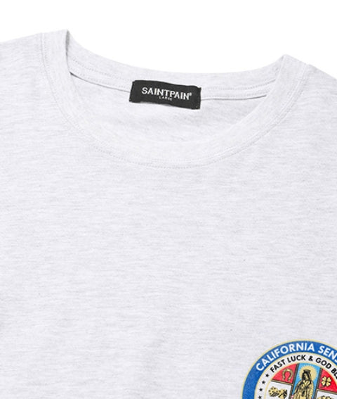 セイントペイン(SAINTPAIN) SP BENEDICT LOGO T SHIRTS-ASH MELANGE