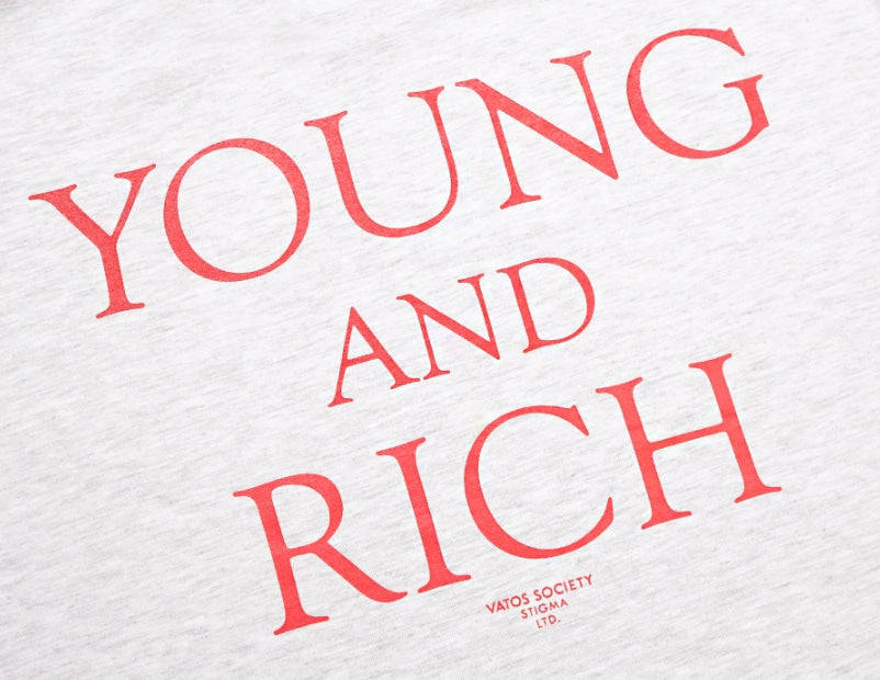 STIGMA(スティグマ)  22 YOUNG&RICH OVERSIZED LONG SLEEVES T-SHIRTS WHITE MELANGE