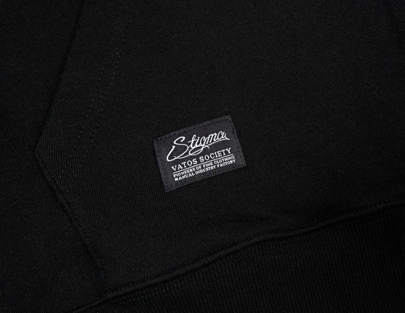 STIGMA(スティグマ) STIGMA X HRTM OVERSIZED MEDIUM SWEAT HOODIE BLACK