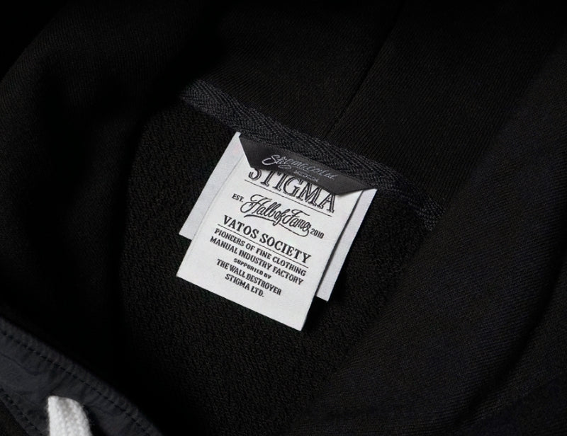 STIGMA(スティグマ) STIGMA X HRTM OVERSIZED MEDIUM SWEAT HOODIE BLACK