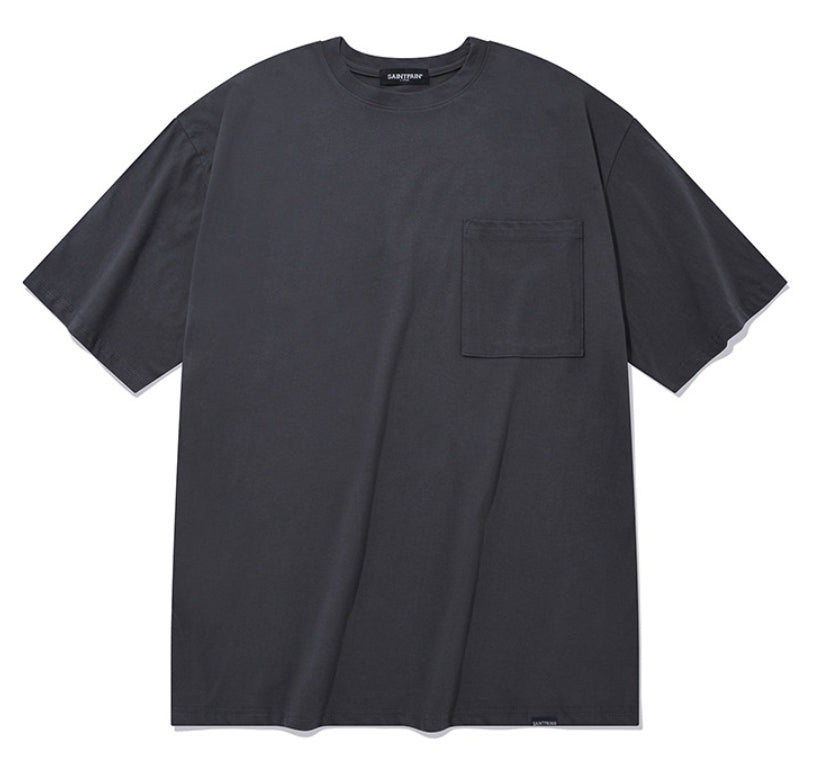 セイントペイン(SAINTPAIN) SP OVER FIT BASIC POCKET T SHIRTS-CHARCOAL