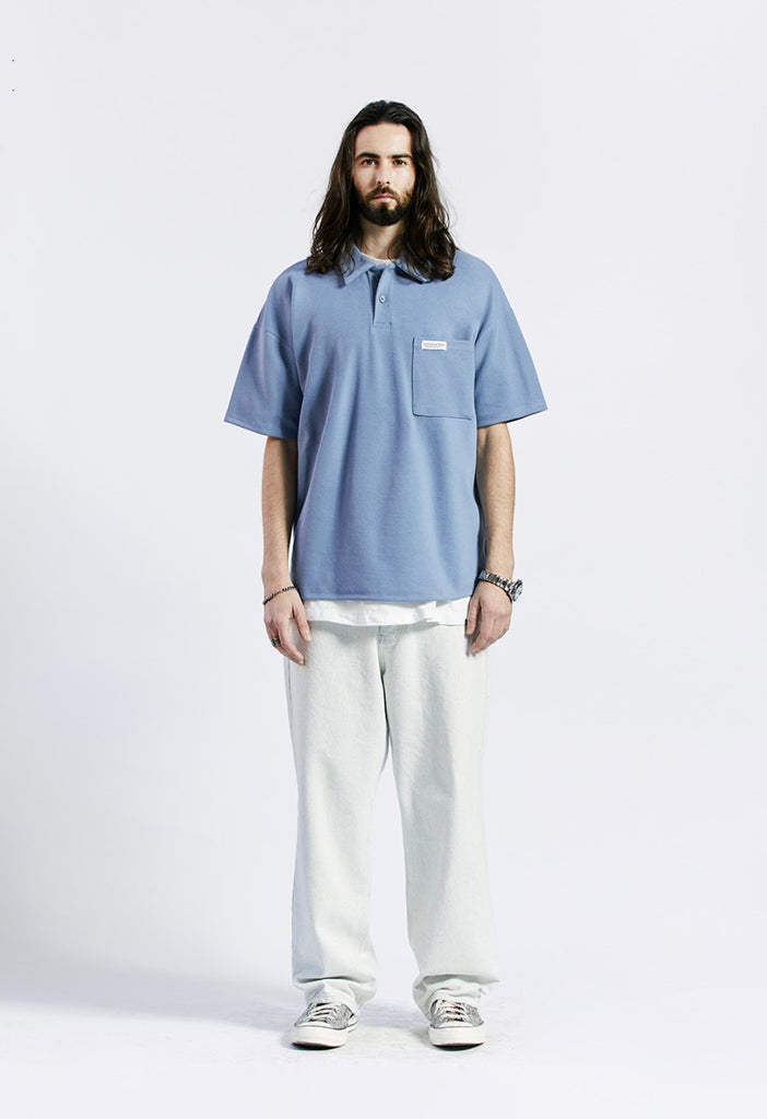 セイントペイン(SAINTPAIN) SP OVER FIT PK SHIRTS-SKY BLUE