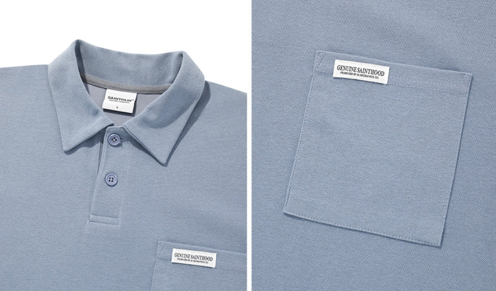 セイントペイン(SAINTPAIN) SP OVER FIT PK SHIRTS-SKY BLUE