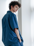 EZKATON (エズカートン) EZ Miracle Short Sleeve Shirt Navy STSS6590
