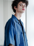 EZKATON (エズカートン) EZ Miracle Short Sleeve Shirt Navy STSS6590