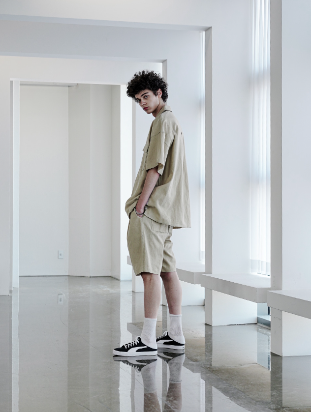 EZKATON (エズカートン) EZ Miracle Short Sleeve Shirt Beige STSS6590