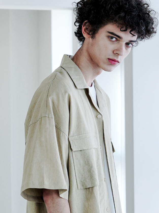 EZKATON (エズカートン) EZ Miracle Short Sleeve Shirt Beige STSS6590