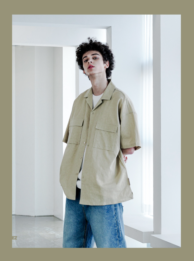EZKATON (エズカートン) EZ Miracle Short Sleeve Shirt Beige STSS6590
