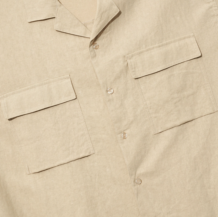 EZKATON (エズカートン) EZ Miracle Short Sleeve Shirt Beige STSS6590