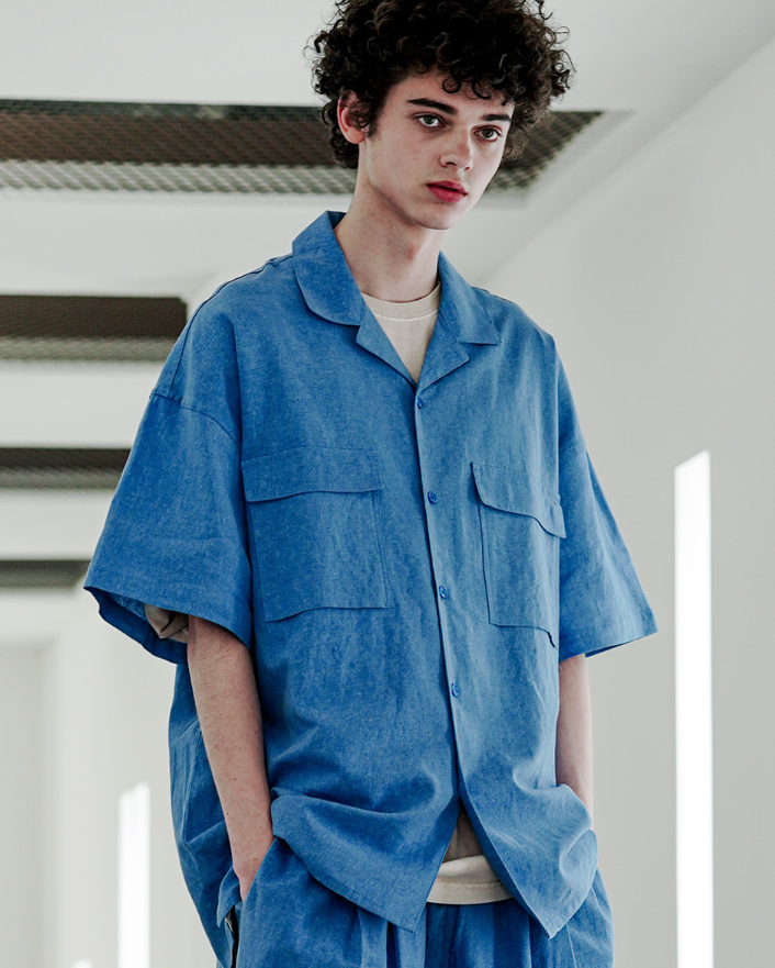 EZKATON (エズカートン) EZ Miracle Short Sleeve Shirt Blue STSS6590