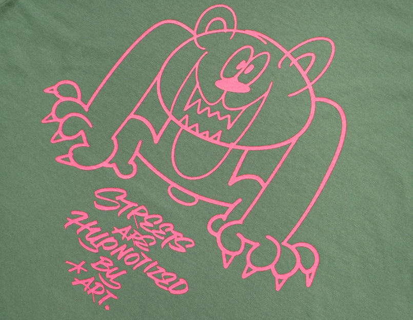 STIGMA(スティグマ) 22 INSANE BEAR OVERSIZED T-SHIRTS JUNGLE GREEN