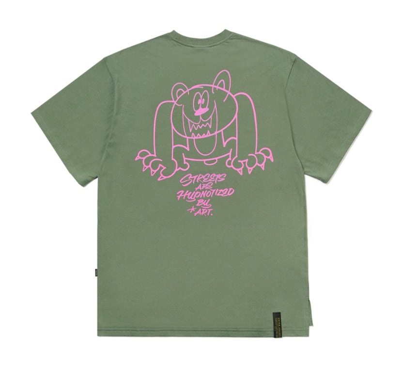 STIGMA(スティグマ) 22 INSANE BEAR OVERSIZED T-SHIRTS JUNGLE GREEN