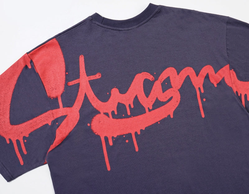 STIGMA(スティグマ) 22 DRIP OVERSIZED T-SHIRTS PURPLE GREY