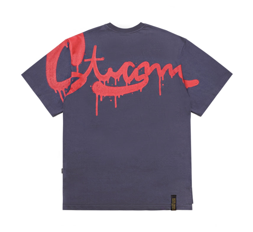 STIGMA(スティグマ) 22 DRIP OVERSIZED T-SHIRTS PURPLE GREY