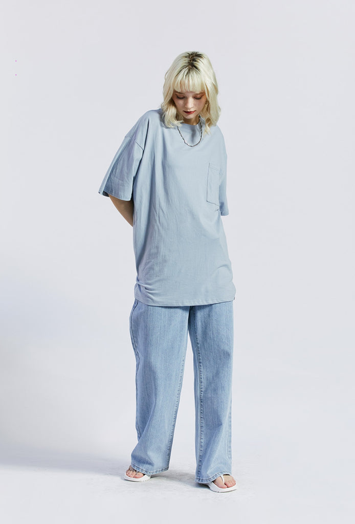 セイントペイン(SAINTPAIN) SP OVER FIT BASIC POCKET T SHIRTS-SKY BLUE