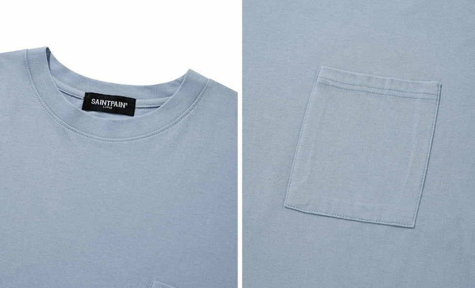 セイントペイン(SAINTPAIN) SP OVER FIT BASIC POCKET T SHIRTS-SKY BLUE