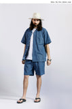 セイントペイン(SAINTPAIN) SP DENIM LEOPARD SHORTS-DEEP BLUE