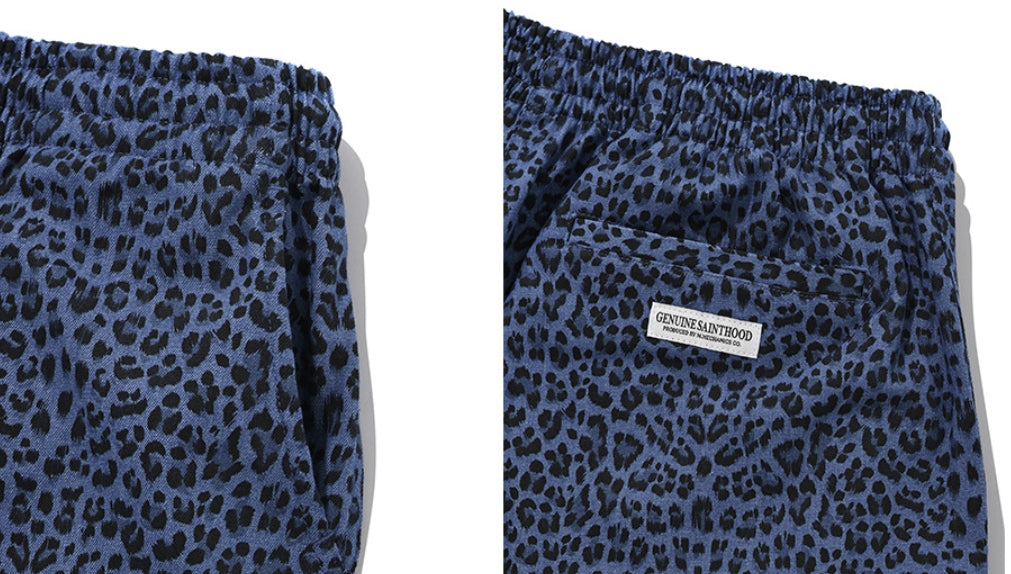 セイントペイン(SAINTPAIN) SP DENIM LEOPARD SHORTS-DEEP BLUE