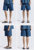 セイントペイン(SAINTPAIN) SP OVER FIT DENIM LEOPARD OPEN COLLAR SHIRTS-DEEP BLUE