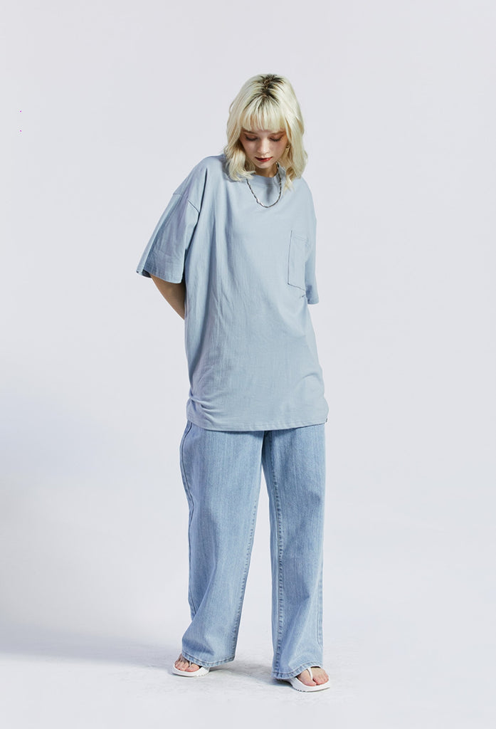 セイントペイン(SAINTPAIN) SP OVER FIT BASIC POCKET T SHIRTS-SKY BLUE