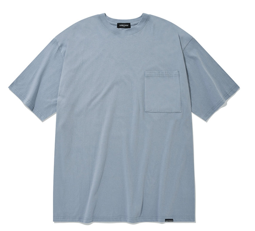 セイントペイン(SAINTPAIN) SP OVER FIT BASIC POCKET T SHIRTS-SKY BLUE