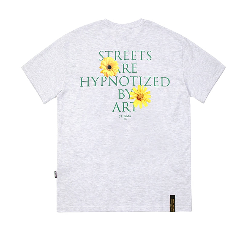 STIGMA(スティグマ) 22 FLOWER STANDARD FIT T-SHIRTS WHITE MELANGE