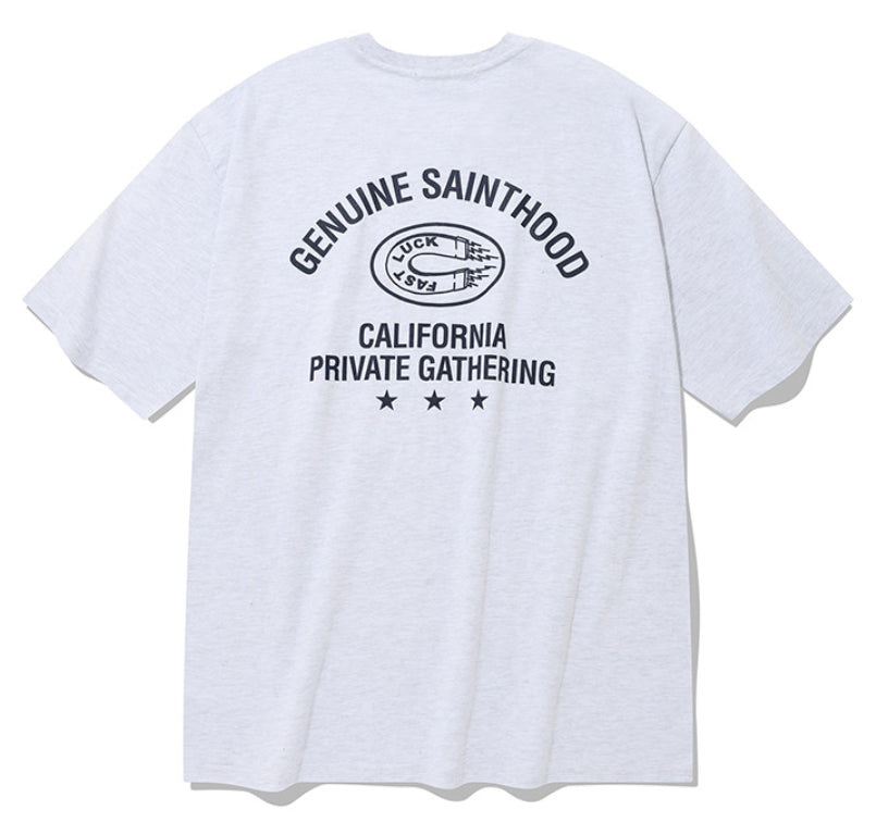 セイントペイン(SAINTPAIN) SP HORSE SHOE T SHIRTS-ASH MELANGE