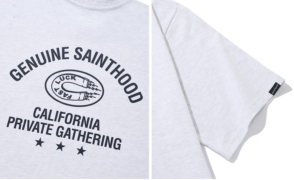 セイントペイン(SAINTPAIN) SP HORSE SHOE T SHIRTS-ASH MELANGE
