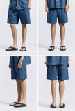 セイントペイン(SAINTPAIN) SP OVER FIT DENIM LEOPARD OPEN COLLAR SHIRTS-LIGHT BLUE
