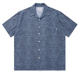セイントペイン(SAINTPAIN) SP OVER FIT DENIM LEOPARD OPEN COLLAR SHIRTS-LIGHT BLUE