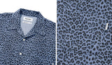 セイントペイン(SAINTPAIN) SP OVER FIT DENIM LEOPARD OPEN COLLAR SHIRTS-LIGHT BLUE
