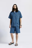 セイントペイン(SAINTPAIN) SP DENIM LEOPARD SHORTS-LIGHT BLUE
