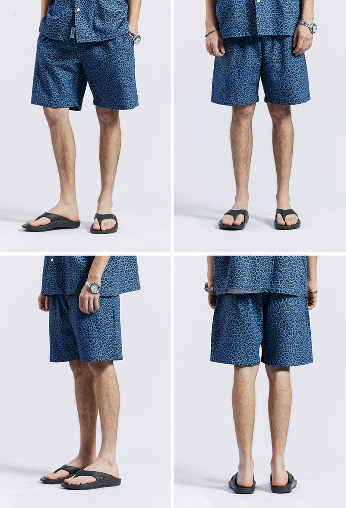 セイントペイン(SAINTPAIN) SP DENIM LEOPARD SHORTS-LIGHT BLUE