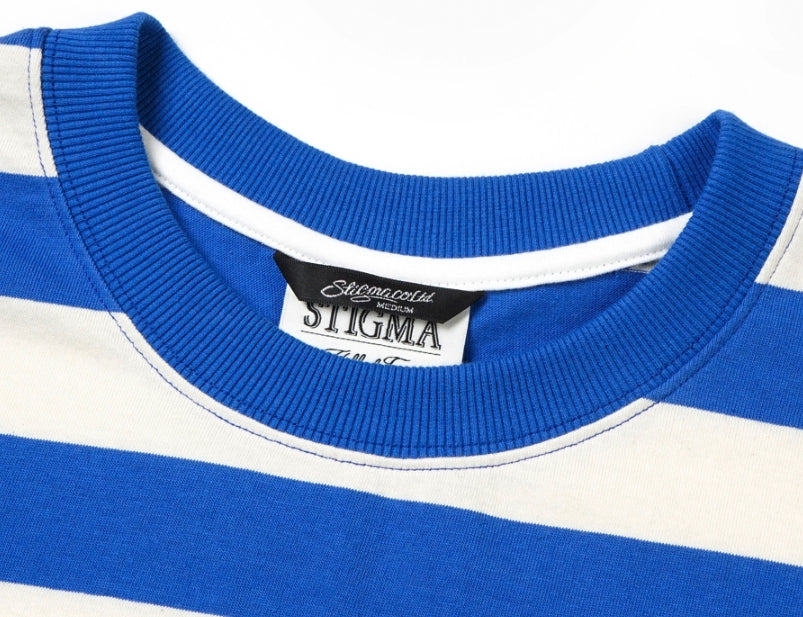 STIGMA(スティグマ) 22 STRIPE OVERSIZED T-SHIRTS BLUE