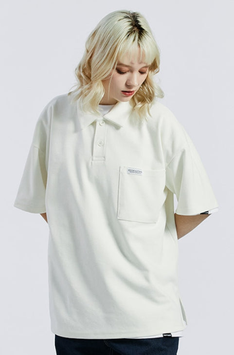 セイントペイン(SAINTPAIN) SP OVER FIT PK SHIRTS-IVORY