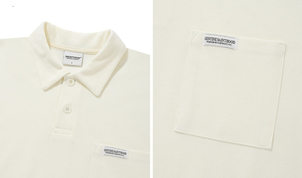 セイントペイン(SAINTPAIN) SP OVER FIT PK SHIRTS-IVORY