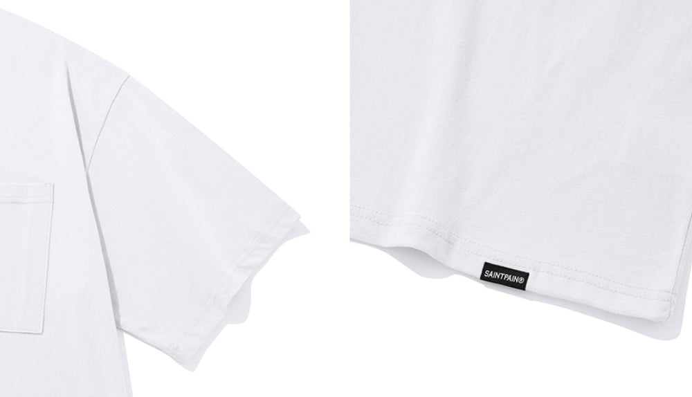セイントペイン(SAINTPAIN) SP OVER FIT BASIC POCKET T SHIRTS-WHITE