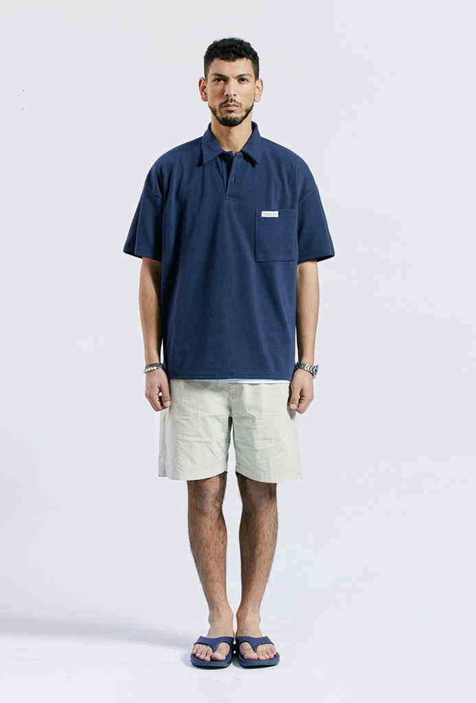 セイントペイン(SAINTPAIN) SP OVER FIT PK SHIRTS-NAVY