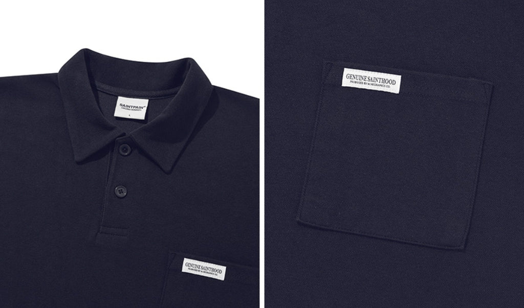 セイントペイン(SAINTPAIN) SP OVER FIT PK SHIRTS-NAVY