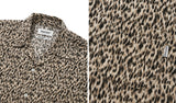 セイントペイン(SAINTPAIN) SP OVER FIT LEOPARD OPEN COLLAR SHIRTS-BEIGE