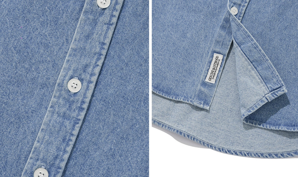 セイントペイン(SAINTPAIN) SP DENIM WASHED OVER SHORT SHIRTS