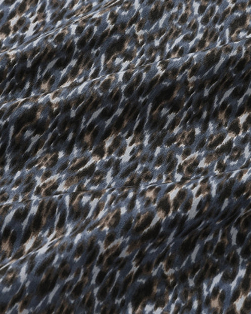 セイントペイン(SAINTPAIN) SP OVER FIT LEOPARD OPEN COLLAR SHIRTS-BLUE
