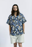 セイントペイン(SAINTPAIN)  SP OVER FIT FLOWER OPEN COLLAR SHIRTS-BLACK