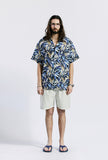 セイントペイン(SAINTPAIN)  SP OVER FIT FLOWER OPEN COLLAR SHIRTS-BLACK