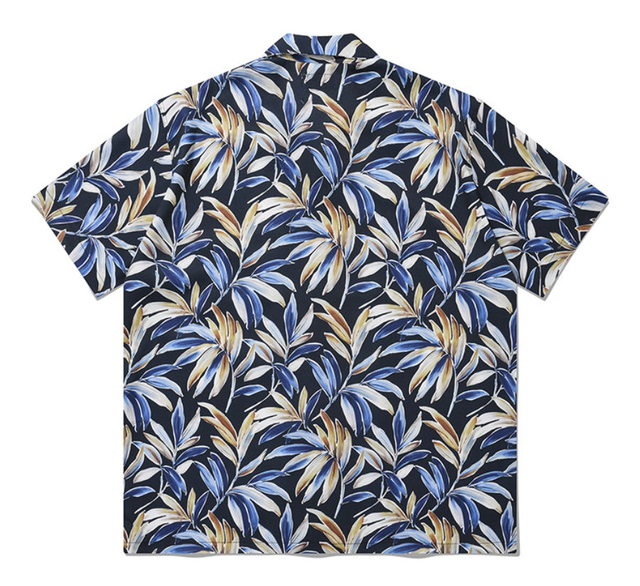 セイントペイン(SAINTPAIN)  SP OVER FIT FLOWER OPEN COLLAR SHIRTS-BLACK