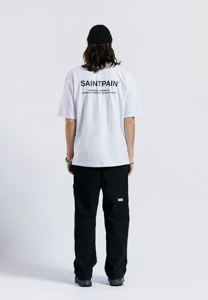 セイントペイン(SAINTPAIN) SP VARIATION LOGO T SHIRTS-ASH MELANGE BLACK